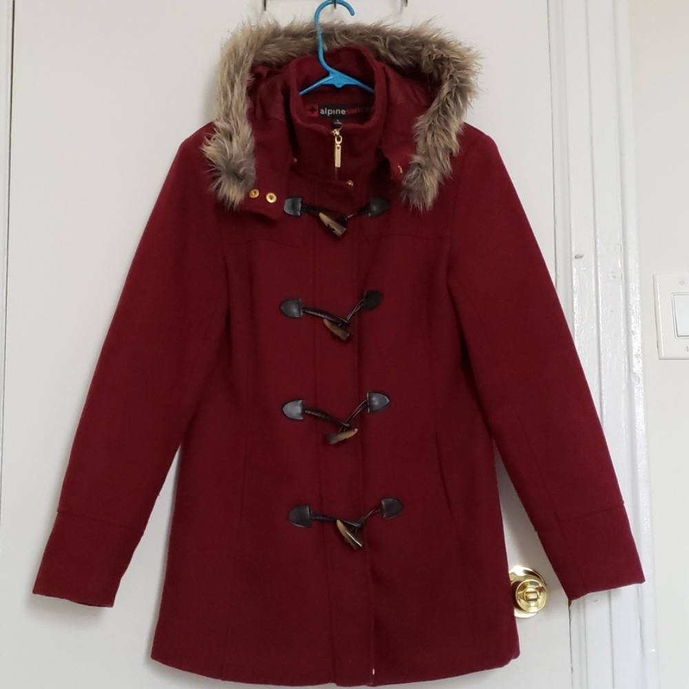 Duffy Wool Coat, Sz SMALL